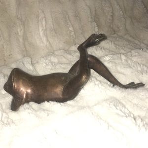 Brass Reclining Frog Doorstop